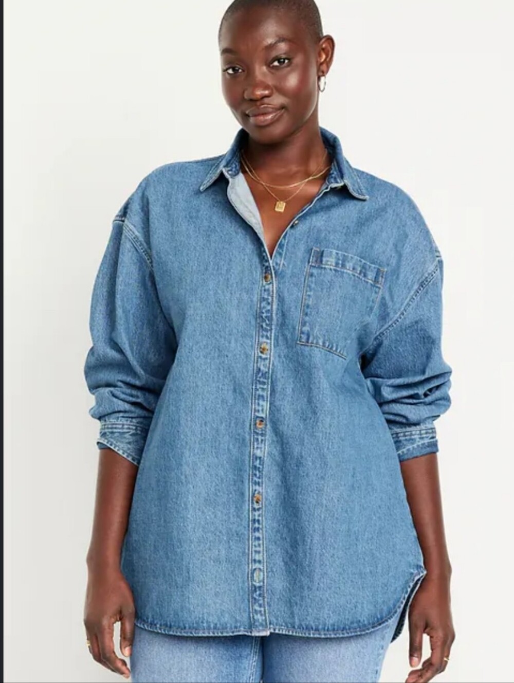 Oversized Classic Light Blue Booyfriend Denim Shirt
